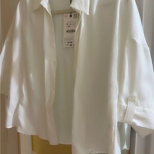 white Blouse and shorts set by Zara